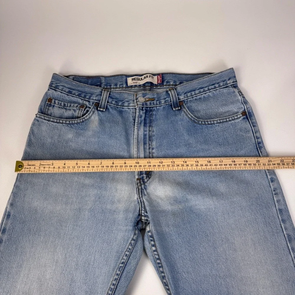 Levi's 505 Regular Fit‎ Jeans Men 35x32 (34X30) Light Wash Blue Straight Leg